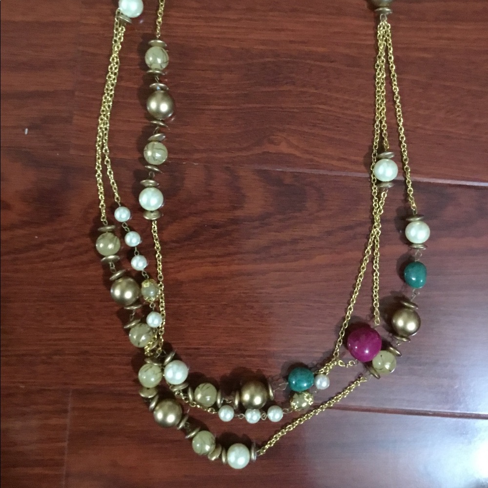 Set of Layered Beaded Necklace & Matching Bracelet